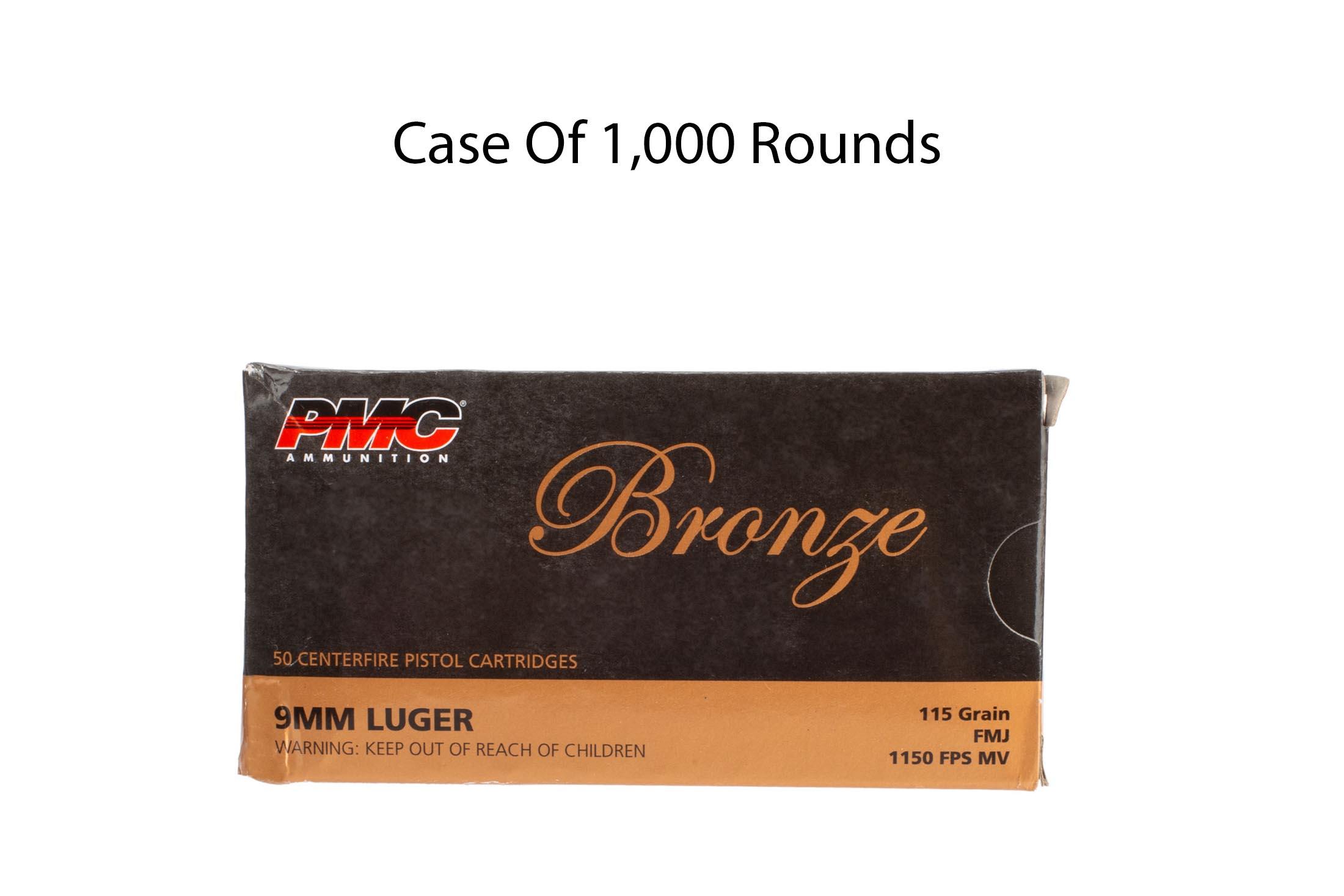 PMC 9mm 115gr FMJ Ammo - Case of 1000